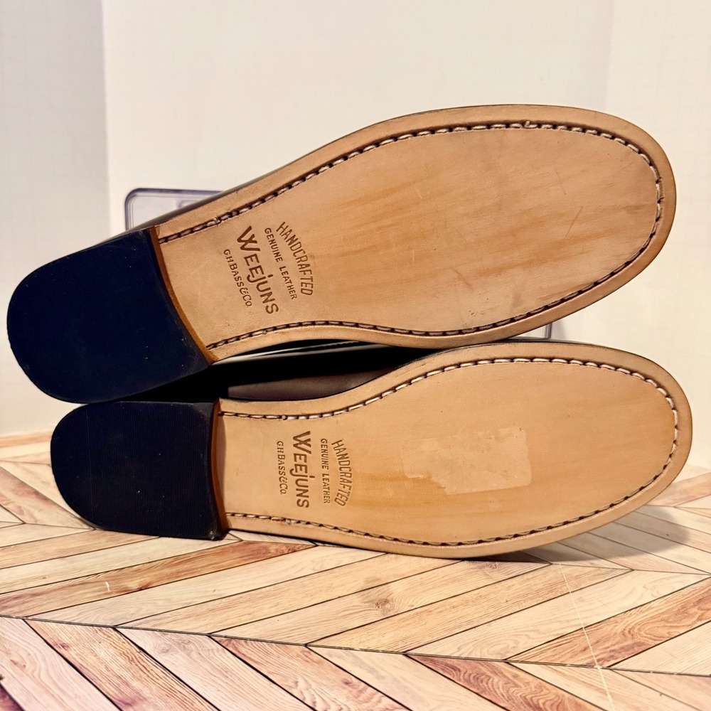 GH Bass Weejuns Wayfarer Penny Loafers Wine Leather Women 9 M Preppy Handcrafted - Picture 8 of 12